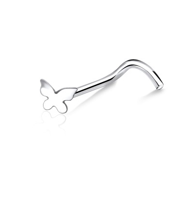 Butterfly Silver Curved Nose Stud NSKB-130s